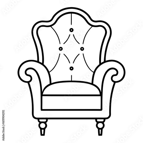 armchair isolated on white background