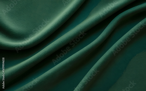 Wallpaper Mural Vector art of closeup of dark green fabric with soft waves and folds, creating a luxurious texture Torontodigital.ca