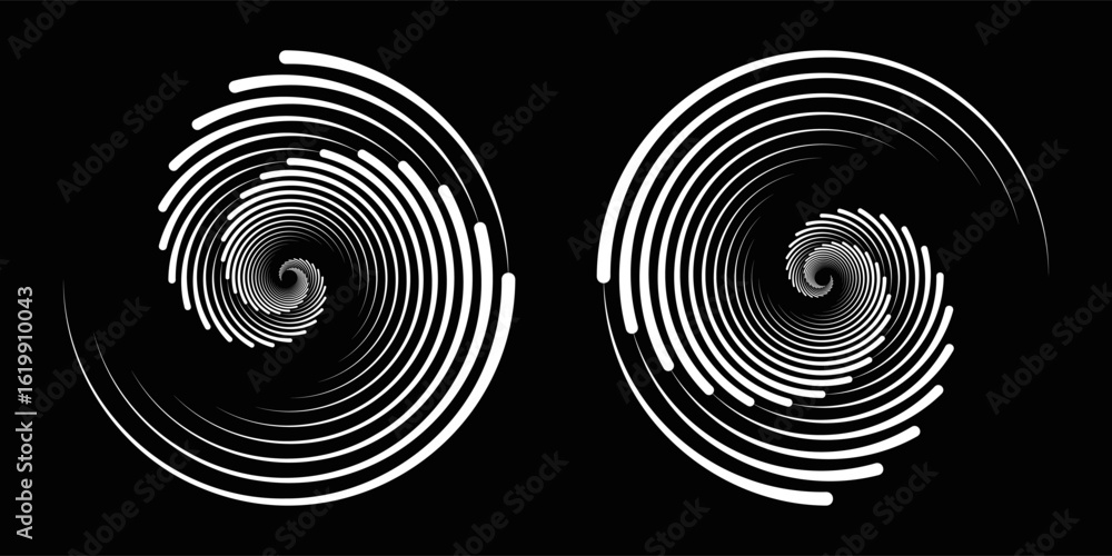 Fototapeta premium Spiral sound wave rhythm abstract dynamic lines vector background. eps10