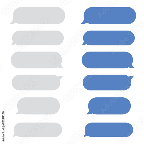 Empty Chat Bubbles for Messaging App Interface