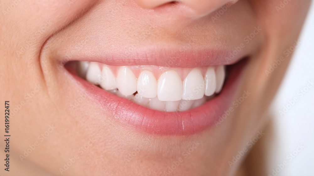 Fototapeta premium close view of female smiling teeth