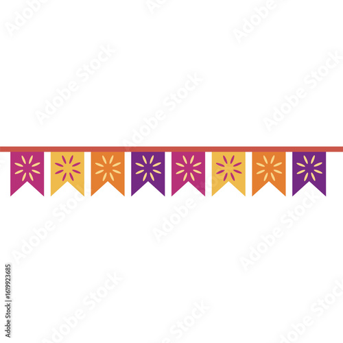 diwali bunting decoration vector flat illustration
