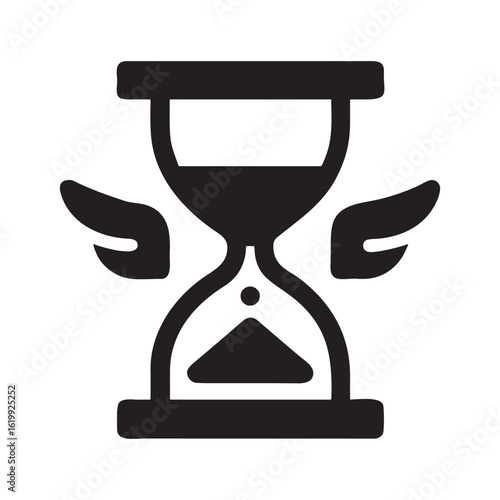 Fleeting time winged hourglass icon
