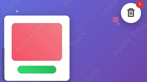 Animated Delete Trash Can Icon File Removal Motion Graphics UI Animation Elements