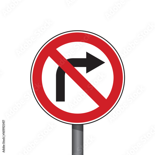 Free Download red traffic sign with arrows isolated vector illustration - GFXLoad