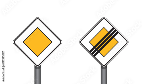 priority road traffic sign isolated vector illustration