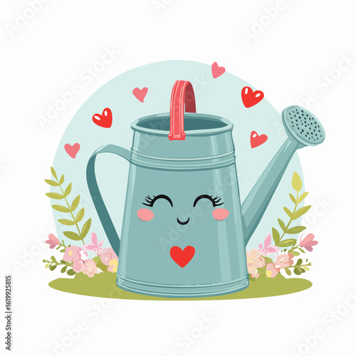 Cute watering can illustration