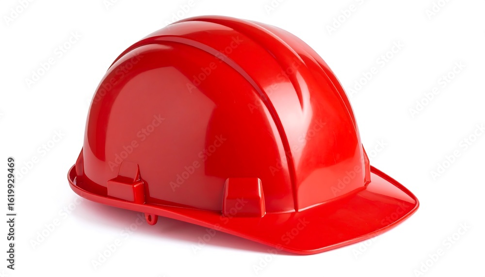 Fototapeta premium Red safety helmet on white background (2)