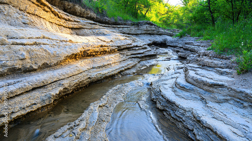 Wallpaper Mural Ancient water channels carved into rocky terrain, showcasing natural beauty and serene landscape Torontodigital.ca