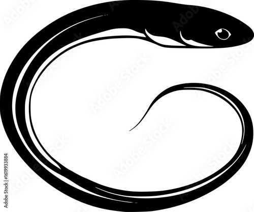 Eel Fish Line Drawing Vector for Coloring Use