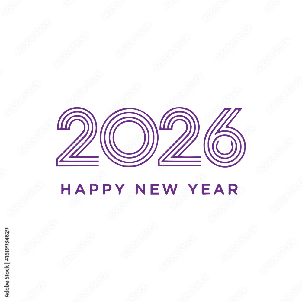 Obraz premium Happy new year 2 0 2 6 text design