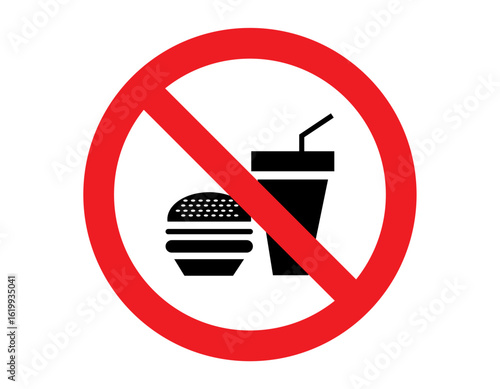 sign no drink and food allowed vector design template icon