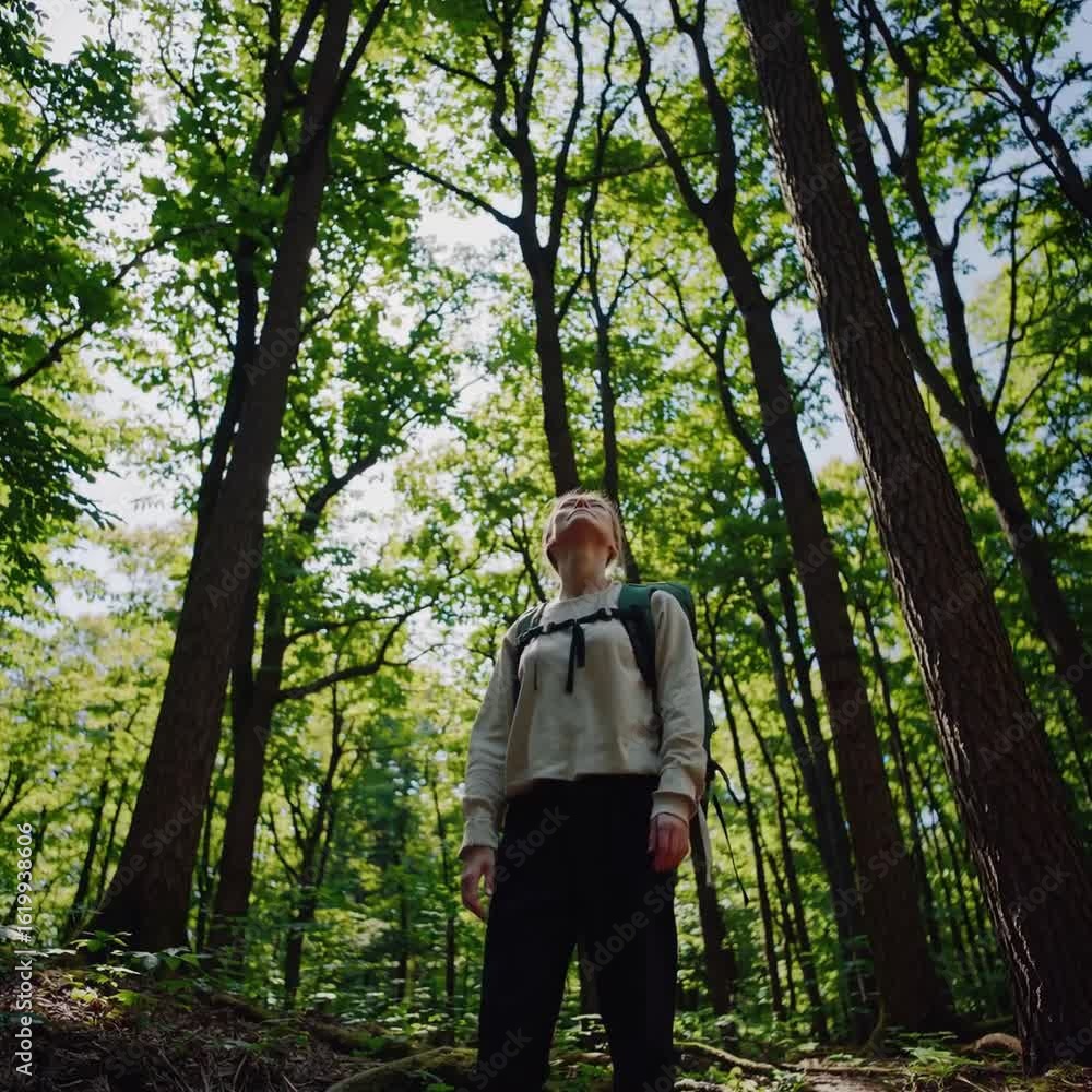 African Safari Adventure Majestic Rhino Strolling through Lush Forest with a Backpack, Inspiring a Sense of Wilderness and Journey. African Safari Adventure Majestic Rhino Strolling through Lush Forest with a Backpack, Inspiring a Sense of Wilderness and Journey.