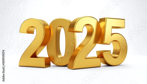 Golden 2025 numerals on white background (1)