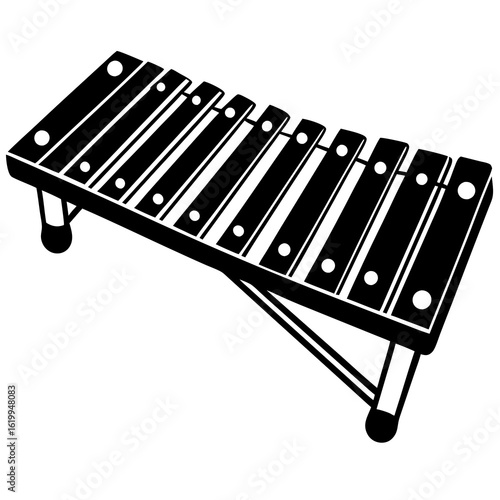 Black and White Xylophone Musical Instrument.