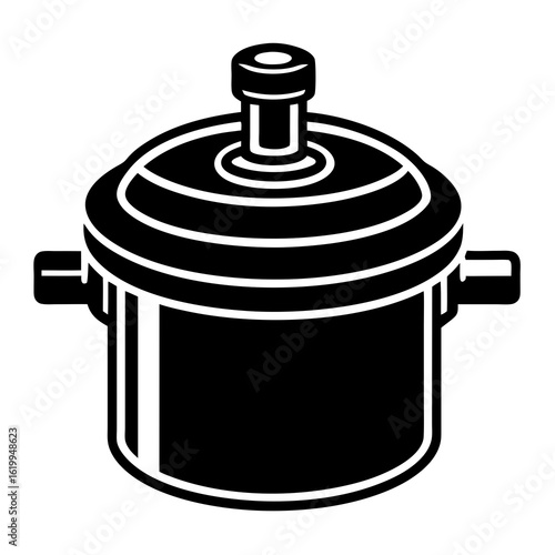 Black Silhouette of a Cooking Pot.