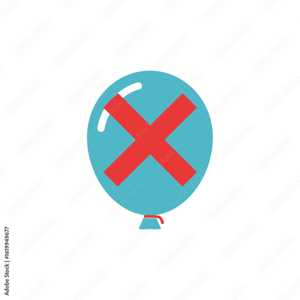 Fototapeta premium Balloon with a Forbidden Sign