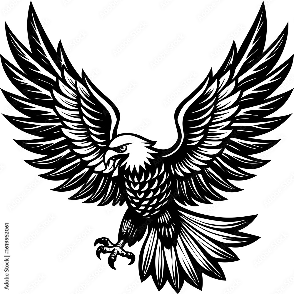 Obraz premium Majestic Eagle Talon Attack Vector Illustration.