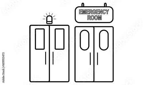 Simple emergency room door icon in minimal flat style.
