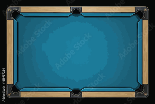 top view of empty pool table isolated