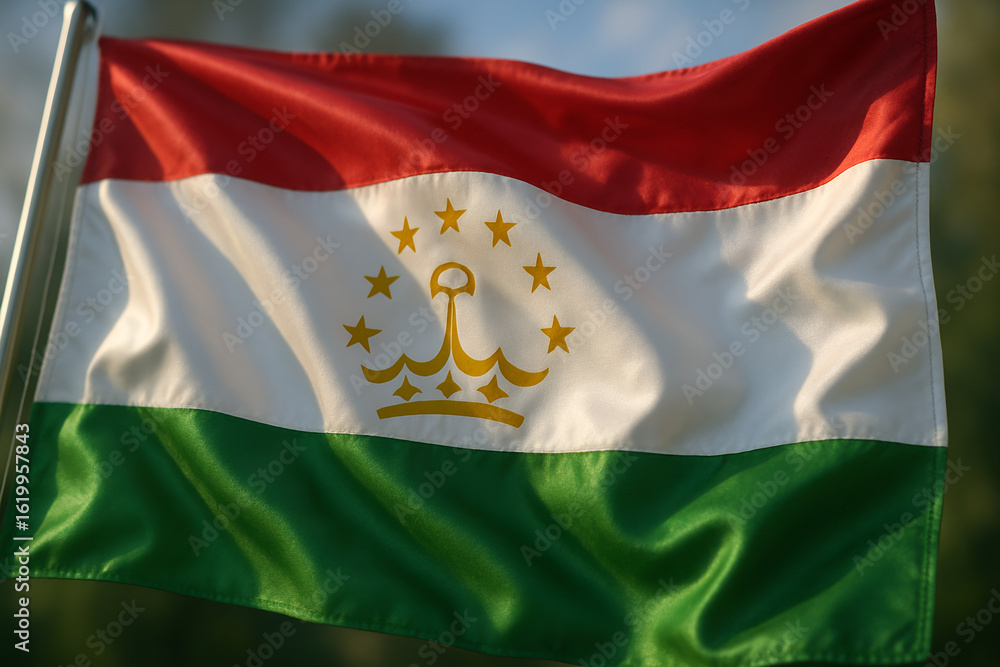 Naklejka premium flag of Tajikistan 