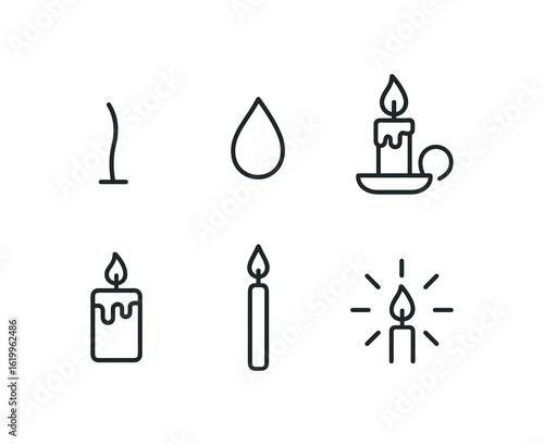 straight perfect stroke icon mono icons style isolated candle wick candle flame candle holder candle wa candle taper candle glow