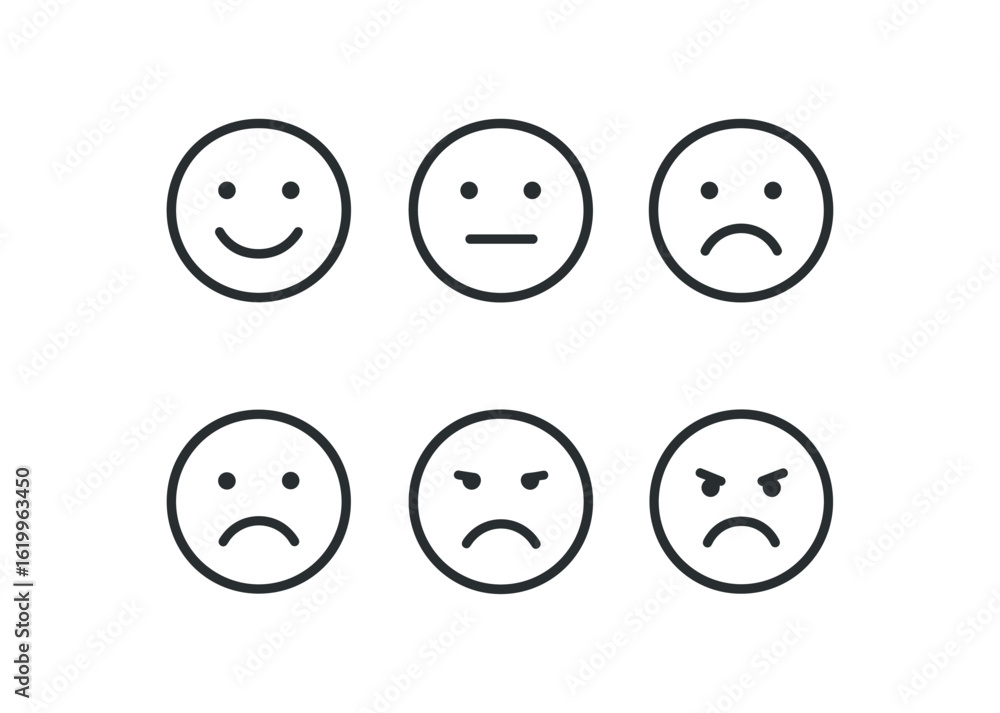 Fototapeta premium straight perfect stroke icon mono icons style isolated facial epression classifier facial epression icon facial epression intensity scale facial epression recognition model facial epression