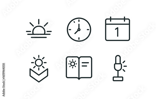 straight perfect stroke icon mono icons style isolated daybreak horizon marker day day calendar pa day sunbeam filter day diary entry day sensor