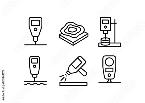 straight perfect stroke icon mono icons style isolated surface teture probe surface contour map surface tension tester surface finish gau surface coating applicator surface reflectance meter