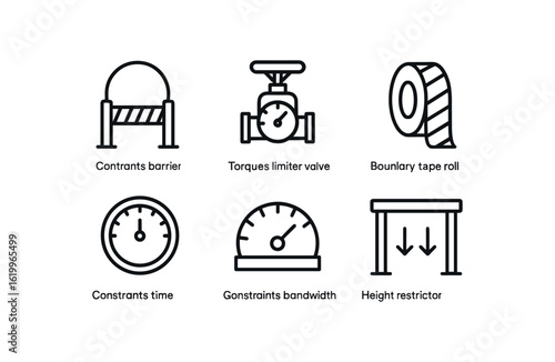 straight perfect stroke icon mono icons style isolated constraints barrier constraints torque limiter valve constraints boundary tape roll constraints time cap dial constraints bandwidth