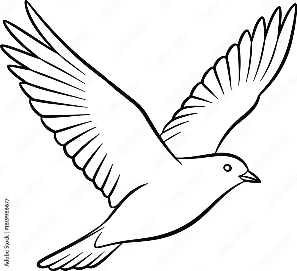 Silhouette dove flying peacefully black outline vector Illustrator Silhouette dove flying peacefully black outline vector Illustrator