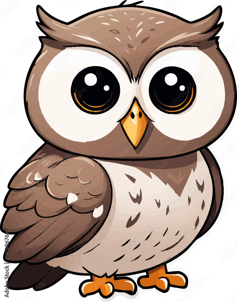 Naklejka premium Chibi Style owl Art