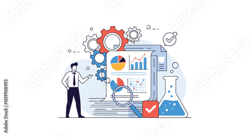 Visualizing data analysis and business growth through strategic planning and research methods