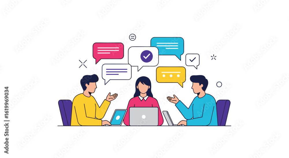 Obraz premium Effective communication strategies for successful team collaboration and business growth