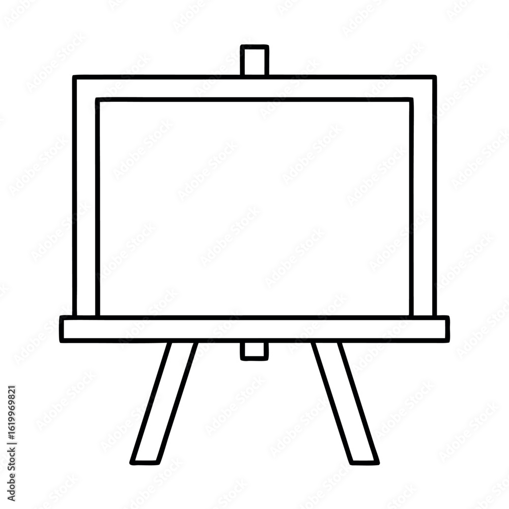 Naklejka premium Chalkboard on a Stand with Clean Lines Vector Illustration Design