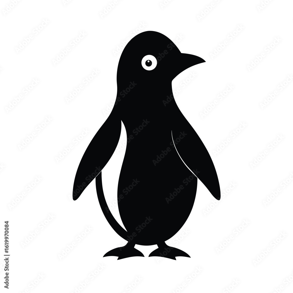 Obraz premium Black silhouette of a penguin Vector illustration