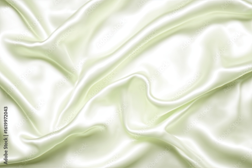 Fototapeta premium Soft, pale green-cream silk folds