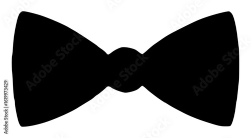 Elegant Black Bow Tie Silhouette on White Background
