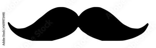 Silhouette of Mustache on White Background