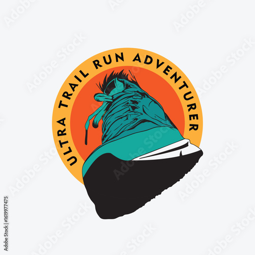ultra trail running logo vector image
