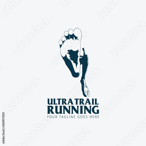 ultra trail running logo vector image