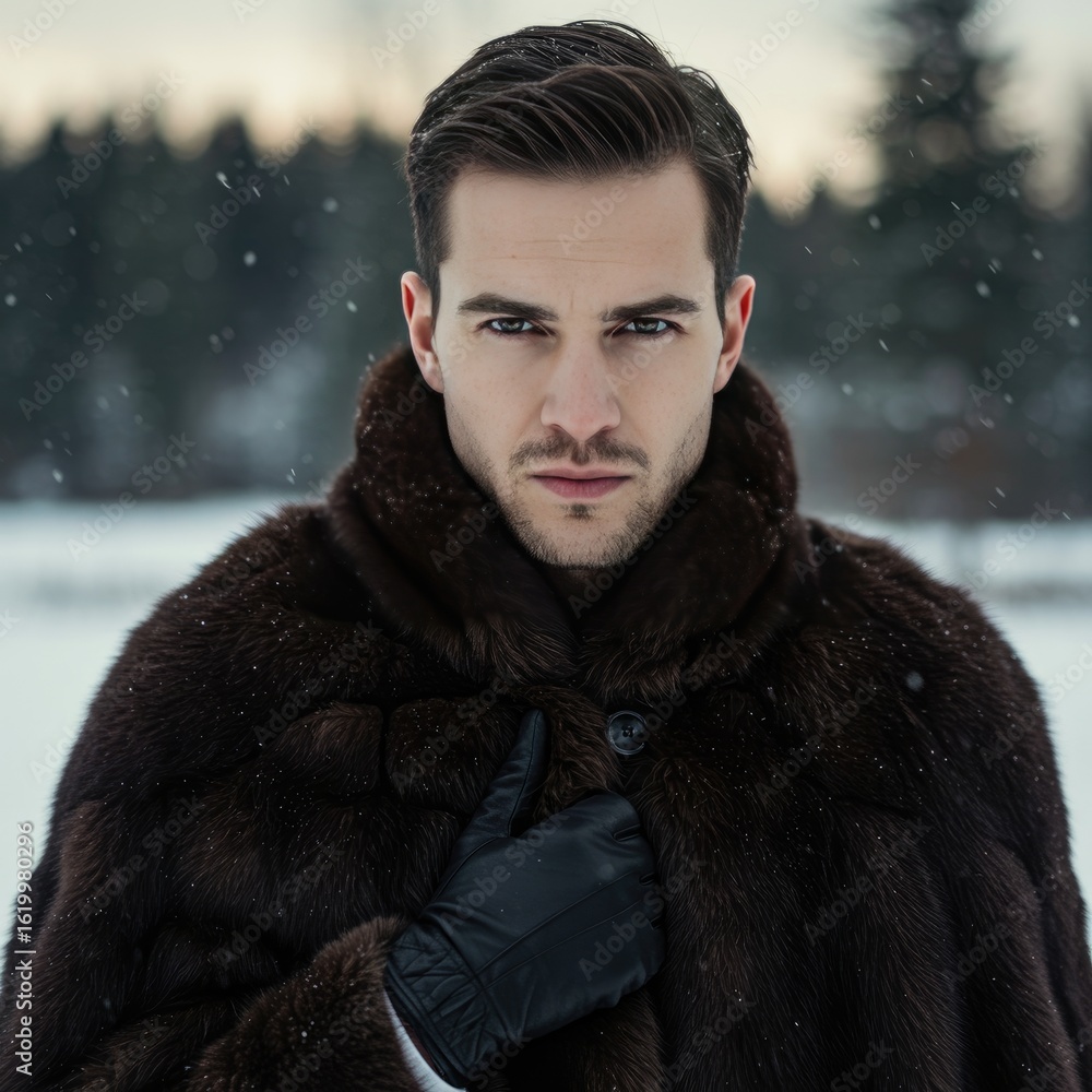 portrait of young man in winter portrait of young man in winter