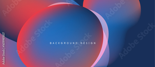 Abstract fluid shapes blend, creating vibrant gradient background. Colors shift from red to blue, offering modern aesthetic.