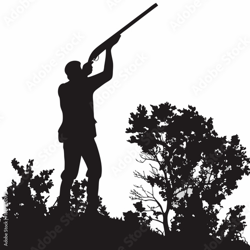 Sporting Clay Shooter Silhouette