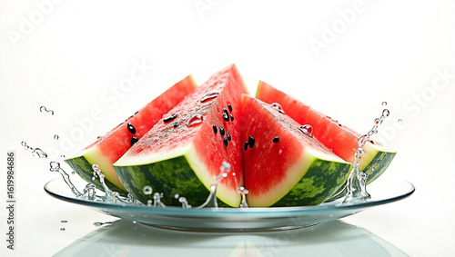 Carved watermelon flower design with petal detail close-up