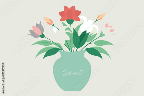 Get Well Soon Flowers Featuring Lilies Freesias Carnations in Elegant Vase