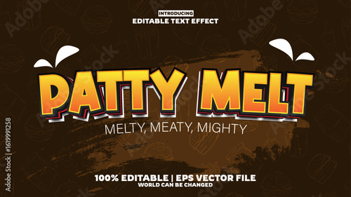 Patty Melt editable text effect in new modern trend style
