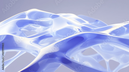 Shimmering Blue Organic Grid Structure