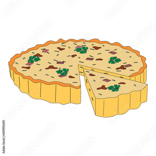 Quiche food Illustration