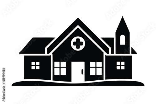 rehab center icon vector icon silhouette